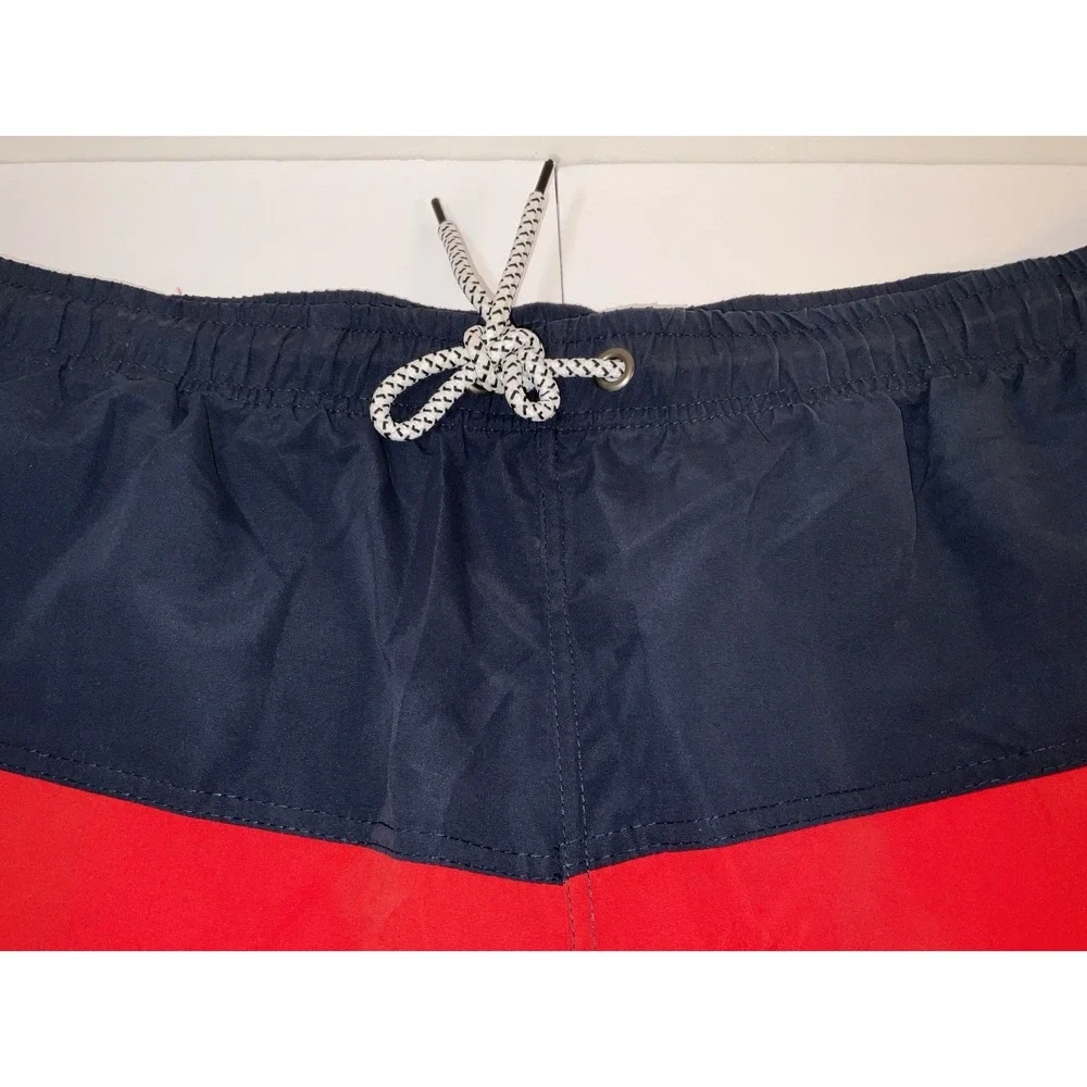 NWT Men's U.S. Polo Assn. Navy & Red Fully Lined Swim Trunks Shorts - XXL